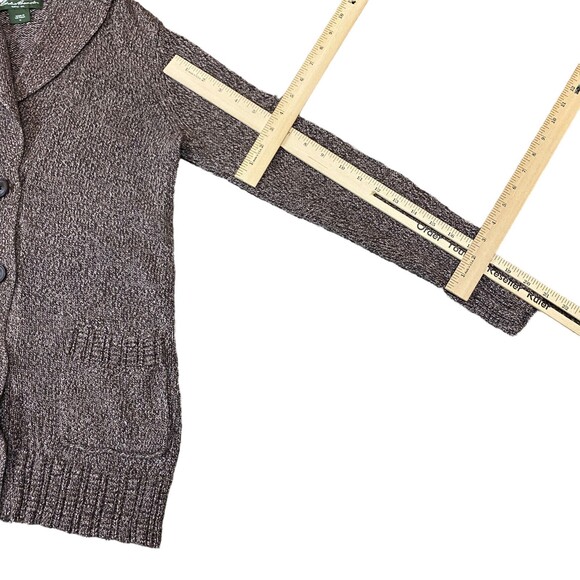 Eddie Bauer Collared Pocketed Womens Cardigan- Cotton-Rayon- Size Medium - Picture 3 of 12